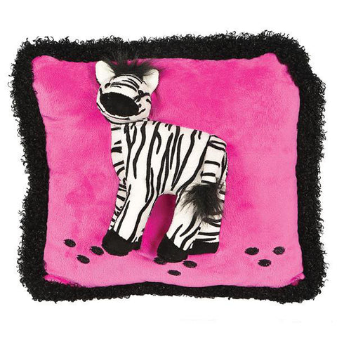 Pink & Black Raised Zebra Pillow