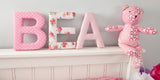 Pink Gingham Fabric Wall Letters