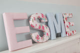 Blue Candy Stripe Fabric Wall Letters