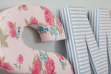 Blue Candy Stripe Fabric Wall Letters