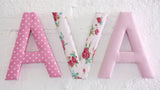 Pink Polka Dot Fabric Wall Letters