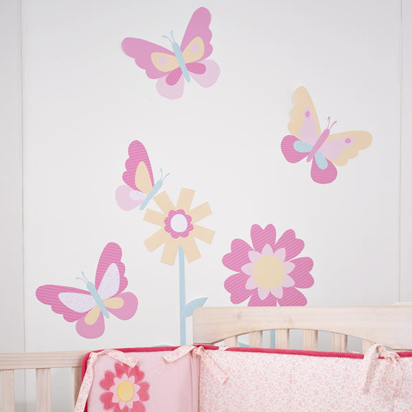 Beyond the Meadow Flowers and Butterflies Wall Decals