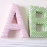 Pink Gingham Fabric Wall Letters