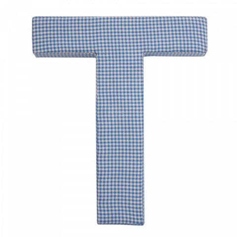 Blue Gingham Fabric Wall Letters