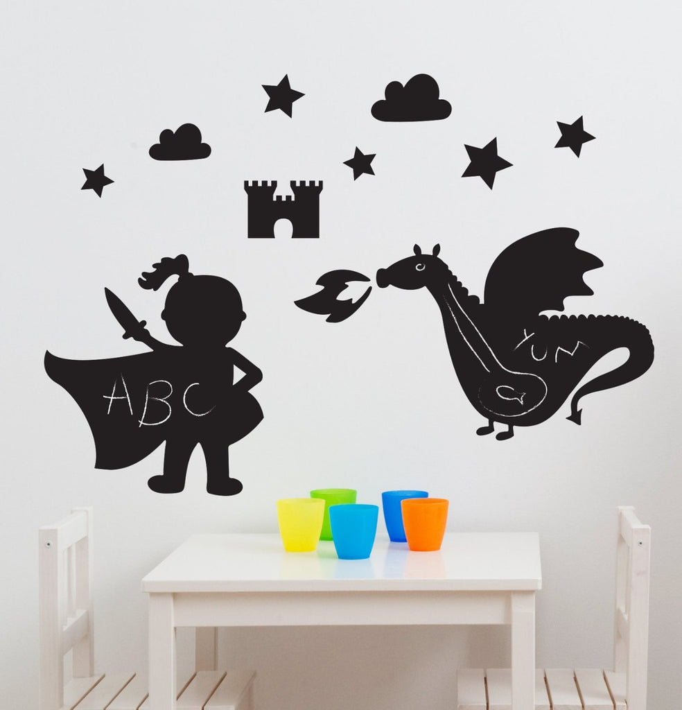 Magic Dragon Kingdom Chalkboard Wall Decals