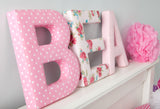 Pink Polka Dot Fabric Wall Letters