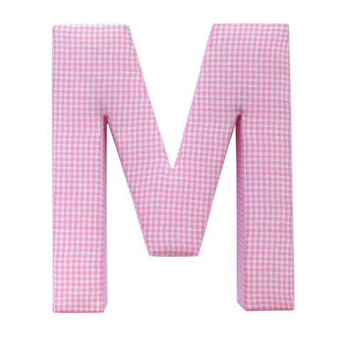 Pink Gingham Fabric Wall Letters