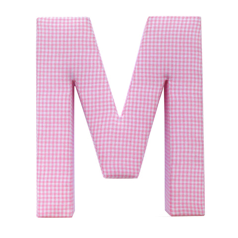 Pink Gingham Fabric Wall Letters