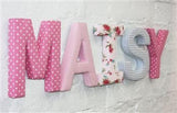 Blue Candy Stripe Fabric Wall Letters