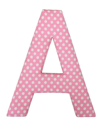 Pink Polka Dot Fabric Wall Letters