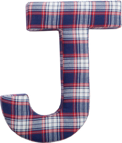 Red & Blue Plaid Fabric Wall Letters