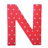 Red with White Stars Fabric Wall Letters