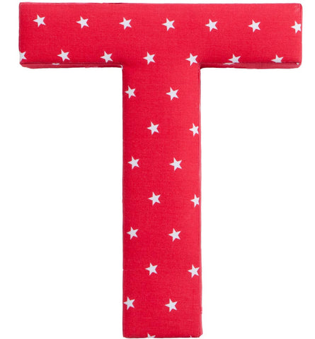 Red with White Stars Fabric Wall Letters